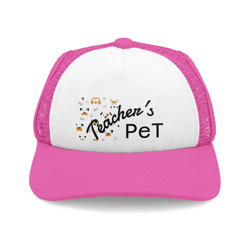 Teacher's Pet Trucker Hat - Cute Paw Print Dog Cap for your furry pal.