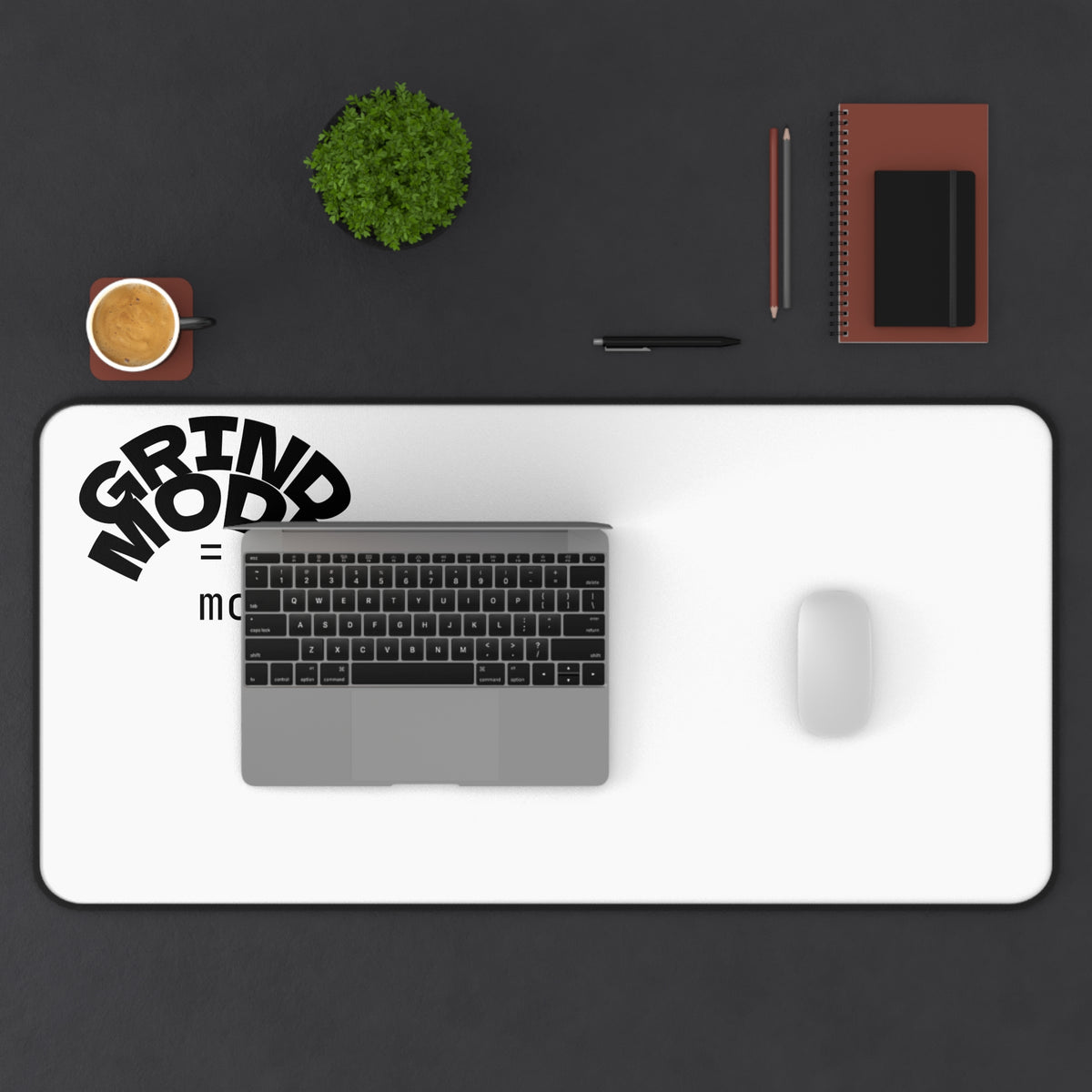 Desk Mat  "Grind Mode = morecoffee"