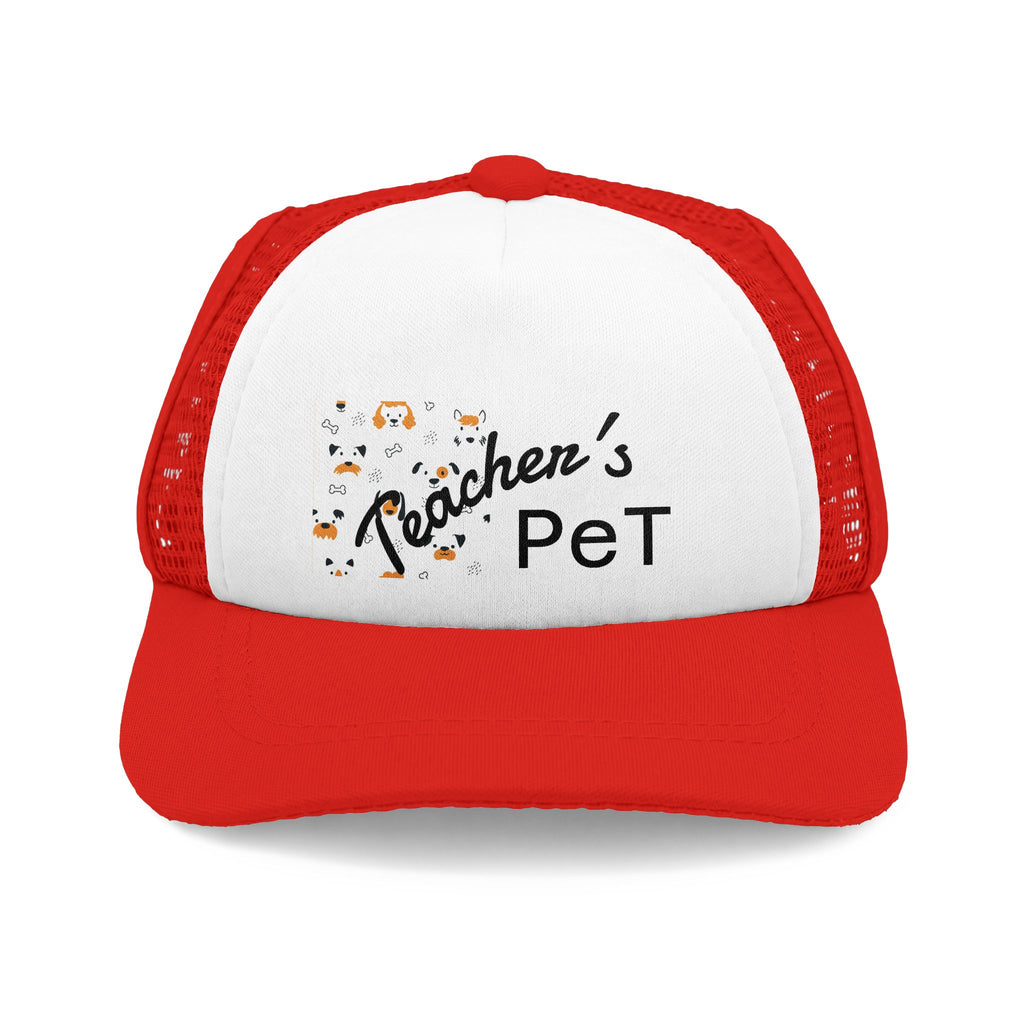 Teacher's Pet Trucker Hat - Cute Paw Print Dog Cap for your furry pal.