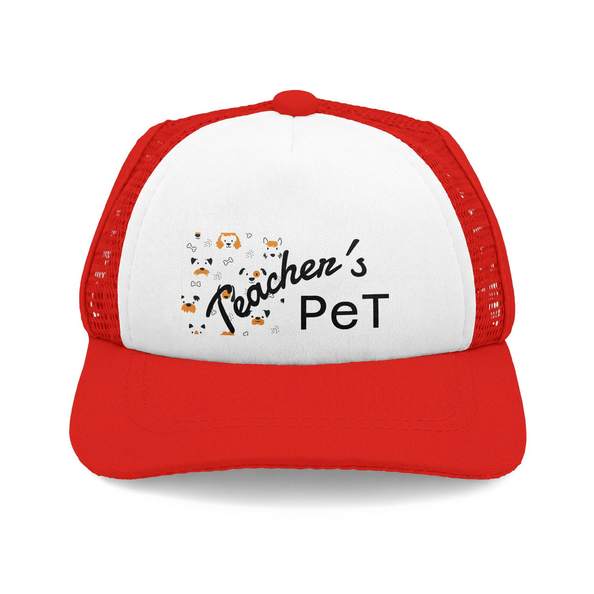 Teacher's Pet Trucker Hat - Cute Paw Print Dog Cap for your furry pal.